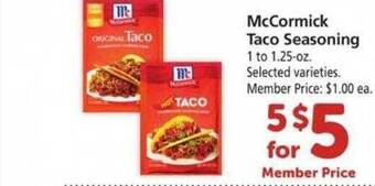 Safeway Mccormick taco seasoning offer