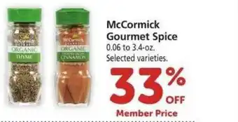 Safeway Mccormick gourmet spice offer