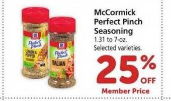 Safeway Mccormick perfect pinch seasoning offer
