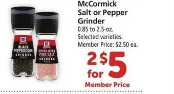 Safeway Mccormick salt or pepper grinder offer