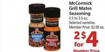 Safeway Mccormick grill mates seasoning offer