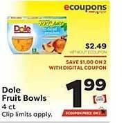 Weis Markets Dole fruit bowls offer