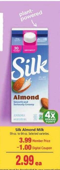 Safeway Silk almond milk offer