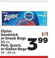Weis Markets Ziploc sandwich or snack bags offer