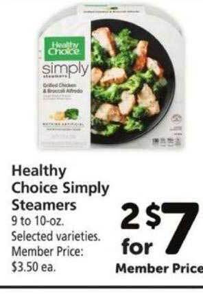 Safeway Healthy choice simply steamers offer