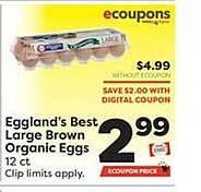 Weis Markets Eggland's best large brown organic eggs offer