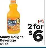 Weis Markets Sunny delight beverage offer