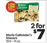 Weis Markets Marie callender's dinners offer