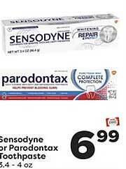 Weis Markets Sensodyne or parodontax toothpaste offer