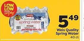 Weis Markets Weis quality spring water offer