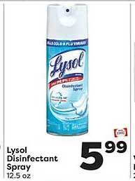 Weis Markets Lysol disinfectant spray offer