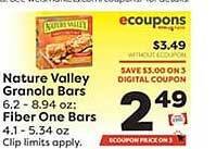 Weis Markets Nature valley granola bars offer