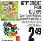 Bravo Supermarkets Betty crocker fruit roll-ups offer