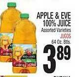 Bravo Supermarkets Apple & eve 100% juice offer