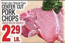 Bravo Supermarkets Center cut pork chops offer