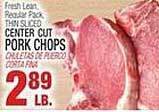 Bravo Supermarkets Center cut pork chops offer