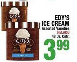 Bravo Supermarkets Edy's ice cream offer