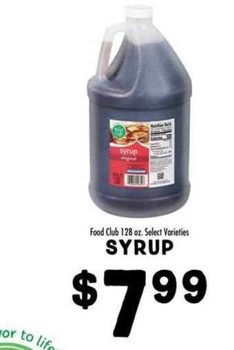 Maceys Food club syrup offer