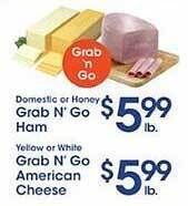 Price Rite Grab n'go ham or american cheese offer