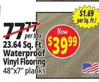 Ocean State Job Lot Waterproof vinyl flooring offer
