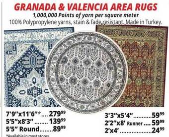 Ocean State Job Lot Granada & valencia area rugs offer