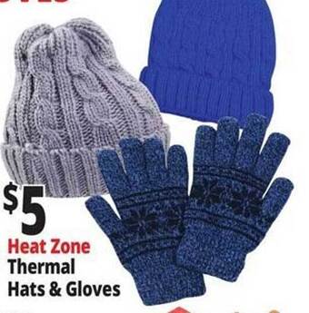 Ocean State Job Lot Heat zone thermal hats & gloves offer