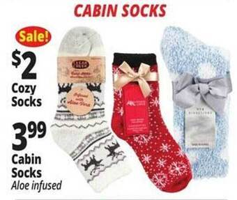Ocean State Job Lot Cabin socks offer