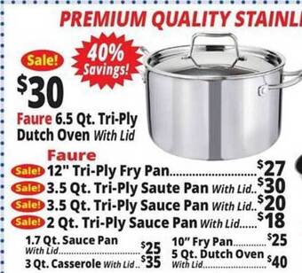 Ocean State Job Lot Premium quality stainless cookwer offer
