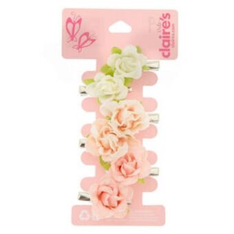 Claire's Claire's club floral glitter hair clips - 6 pack offer