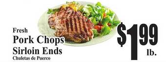 Baja Ranch Pork chops sirloin ends offer