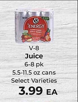 Sunset Foods V-8 juice offer