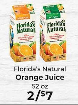 Sunset Foods Florida's natural orange juice offer