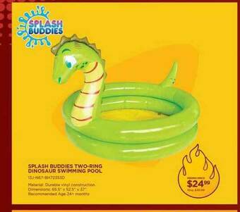 Splash Buddies Two-Ring Dinosaur Swimming Pool