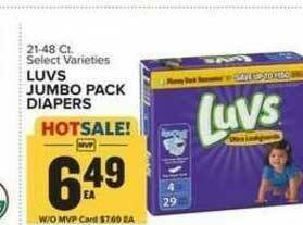 Food Lion Luvs Jumbo Pack Diapers offer