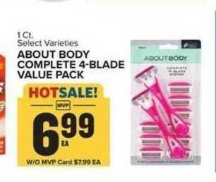 Food Lion About Body Complete 4-Blade Value Pack offer