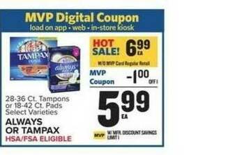 Food Lion Always Or Tampax offer