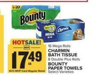Food Lion Charmin Bath Tissue Or Bounty Paper Towels offer