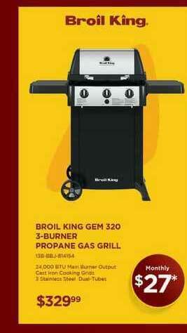 Curacao Broil King Gem 320 3-Burner Propane Gas Grill offer