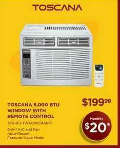 Toscana 5,000 BTU Window With Remote Control