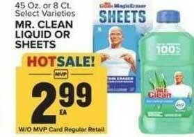 Food Lion Mr. Clean Liquid Or Sheets offer