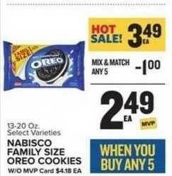 Food Lion Nabisco Family Size Oreo Cookie offer