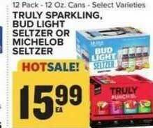 Food Lion Truly Sparkling, Bud Light Seltzer Or Michelob Seltzer offer
