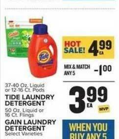 Food Lion Tide Laundry Detergent Or Gain Laundry Detergent offer