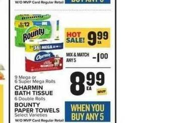 Food Lion Charmin Bath Tissue, Bounty Paper Towels offer