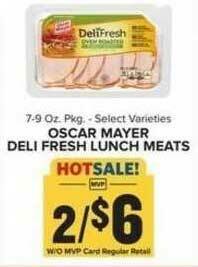 Food Lion Oscar Mayer Deli Fresh Lunch Meats offer