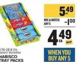 Food Lion Nabisco Tray Packs offer