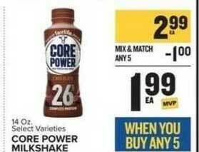 Food Lion Core Power Milkshake offer