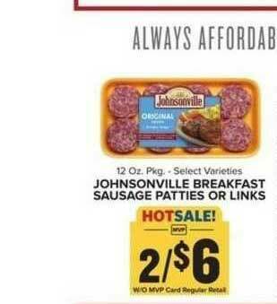 Food Lion Johnsonville Breakfast Sausage Patties Or Links offer