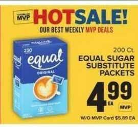 Food Lion Equal Sugar Substitute Packets offer