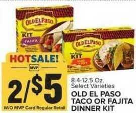 Food Lion Old El Paso Taco Or Fajita Dinner Kit offer